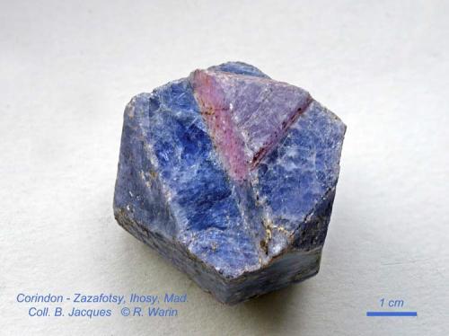 Corundum (bicolor)<br />Zazafotsy Quarry, Zazafotsy Commune, Fianarantsoa, Ihosy District, Horombe Region, Fianarantsoa Province, Madagascar<br /><br /> (Author: Roger Warin)