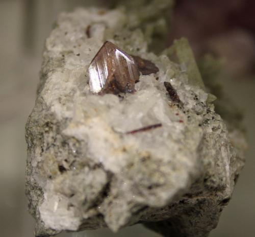 Brookite<br />Twll Maen Grisial, Fron Olau, Prenteg, Gwynedd, Wales / United Kingdom<br />Crystal of 8mm<br /> (Author: James)