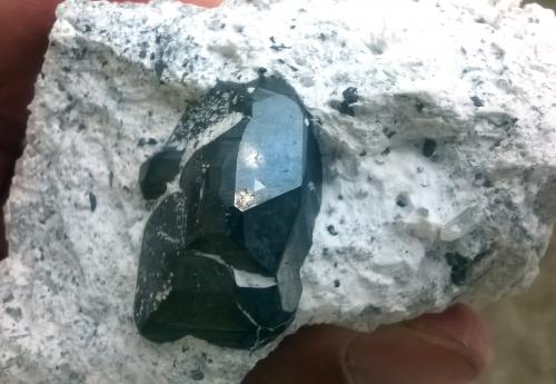 Chalcocite-covered pyrite<br />Milpillas Mine, Cuitaca, Municipio Santa Cruz, Sonora, Mexico<br />Crystal 2.5 cm<br /> (Author: Cesar M. Salvan)