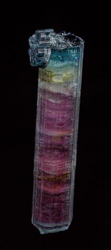 Elbaite<br />Sapo Mine, Ferruginha, Conselheiro Pena, Vale do Rio Doce, Minas Gerais, Brazil<br />5.0 x 1.4 cm<br /> (Author: am mizunaka)