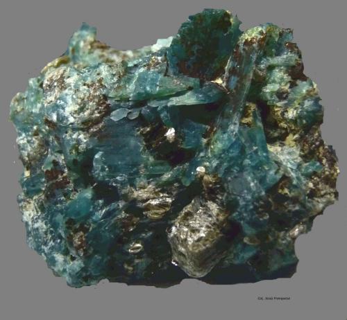 Grandidierita.<br />Ambatomika, Tranomaro, Distrito Amboasary, Región Anosy, Madagascar<br />35x30 mm.<br /> (Autor: Jesus Franquesa Baucells)