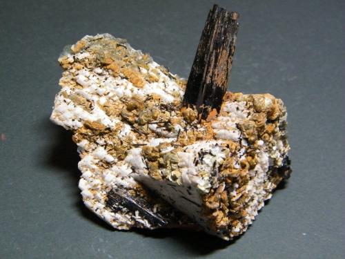 Schorl, Feldspar and Muscovite<br />Erongo Mountain, Usakos, Erongo Region, Namibia<br />83mm x 82mm x 73mm<br /> (Author: Heimo Hellwig)