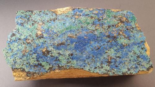 Azurite, Malachite<br />Stahlberg Mine, Trusetal, Floh-Seligenthal, Schmalkalden-Meiningen District, Thuringia/Thüringen, Germany<br />10,5 x 6 cm<br /> (Author: Andreas Gerstenberg)