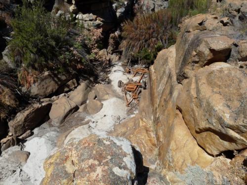 A trailer wreck washed down the river by floodwaters? (Author: Pierre Joubert)