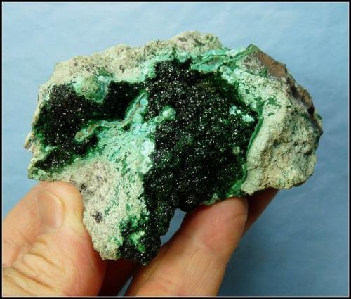 Libethenite and chrysocolla<br />M'sesa Mine, Kambove District, Katanga Copper Crescent, Katanga (Shaba), Democratic Republic of the Congo (Zaire)<br />100 x 73 x 47 mm<br /> (Author: Pierre Joubert)