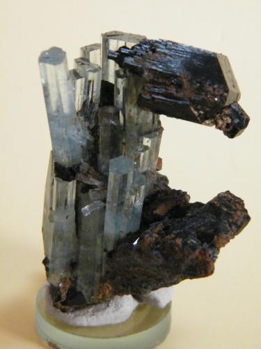 Beryl (variety aquamarine) and Schorl<br />Erongo Mountain, Usakos, Erongo Region, Namibia<br />48mm x 57mm x 35mm<br /> (Author: Heimo Hellwig)