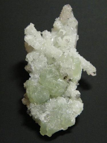 Quartz and Prehnite<br />Goboboseb Mountains, Brandberg area, Erongo Region, Namibia<br />38mm x 67mm x 30mm<br /> (Author: Heimo Hellwig)