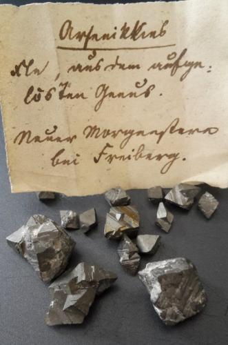 Arsenopyrite<br />Neuer Morgenstern Mine, Muldenhütten, Freiberg District, Erzgebirgskreis, Saxony/Sachsen, Germany<br />Crystals up to 2 cm<br /> (Author: Andreas Gerstenberg)