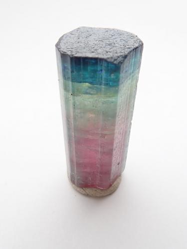 Elbaite (Tourmaline Group)<br />Sapo Mine, Ferruginha, Conselheiro Pena, Vale do Rio Doce, Minas Gerais, Brazil<br />3.1cm x  1.4 cm<br /> (Author: texasdigger)