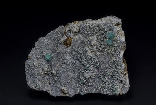 Fluorite, Calcite, Sphalerite, Pyrite<br />Boldut Mine, Cavnic mining area, Cavnic, Maramures, Romania<br />7.5 x 5.7 cm<br /> (Author: am mizunaka)