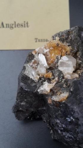 Anglesite, Cerussite, Galena<br />Gertrud Mine, Tanne, Oberharz am Brocken, Harz, Saxony-Anhalt/Sachsen-Anhalt, Germany<br />Largest crystal: 1 cm<br /> (Author: Andreas Gerstenberg)