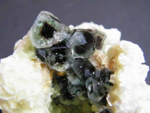 Fluorite and Goshenite on Muscovite<br />Erongo Mountain, Usakos, Erongo Region, Namibia<br />67mm x 75mm x 48mm<br /> (Author: Heimo Hellwig)