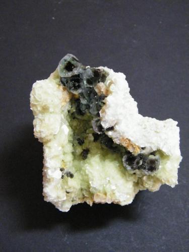 Fluorite and Goshenite on Muscovite<br />Erongo Mountain, Usakos, Erongo Region, Namibia<br />67mm x 75mm x 48mm<br /> (Author: Heimo Hellwig)