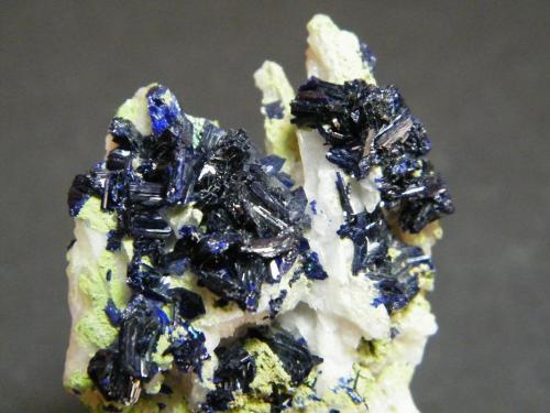 Azurite and Duftite<br />Tsumeb Mine, Tsumeb, Otjikoto Region, Namibia<br />32mm x 62mm x 21mm<br /> (Author: Heimo Hellwig)