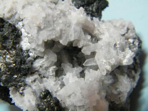 Quartz on Tennantite<br />Tsumeb Mine, Tsumeb, Otjikoto Region, Namibia<br />62mm x 39mm x 39mm<br /> (Author: Heimo Hellwig)