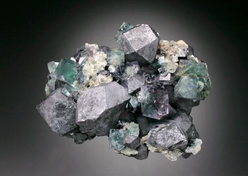 Galena, Fluorite<br />Heights Quarry, Westgate, Weardale, North Pennines Orefield, County Durham, England / United Kingdom<br />9x7x4 cm overall size<br /> (Author: Jesse Fisher)