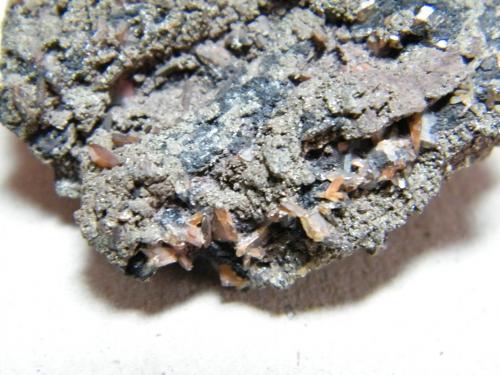 Wulfenite and Pyrite<br />Mina Tsumeb, Tsumeb, Región Otjikoto, Namibia<br />47mm x 42mm x 20mm<br /> (Author: Heimo Hellwig)