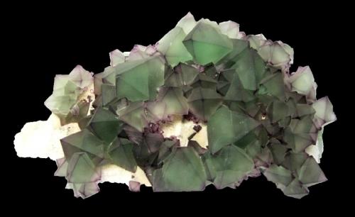 Fluorite<br />De'an Mine, Wushan, De'an, Jiujiang Prefecture, Jiangxi Province, China<br />Specimen size 19 cm, largest fluorite 3 cm<br /> (Author: Tobi)