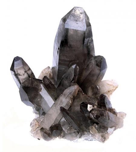 Smoky Quartz<br />Monte Erongo, Usakos, Región Erongo, Namibia<br />Specimen height 13 cm, main quartz 10 cm<br /> (Author: Tobi)