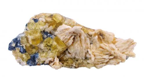 Fluorite, Galena, Barite<br />Sidi Ayad (Sidi Ayed), Boulemane Province, Fès-Meknès Region, Morocco<br />Specimen size 15 cm, largest fluorite 16 mm, largest galena 8 mm, largest barite 30 mm<br /> (Author: Tobi)