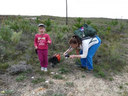 Riana and her granddaughter, 5 on a crystal and flower outing. (Author: Pierre Joubert)