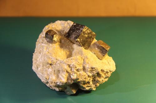 Pyrite<br />Ampliación a Victoria Mine, De Alcarama Range, Navajún, Comarca Cervera, La Rioja, Spain<br />77mm x 70mm x 62mm<br /> (Author: franjungle)