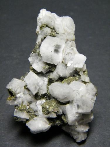 Calcite and Mottramite<br />Tsumeb Mine, Tsumeb, Otjikoto Region, Namibia<br />38mm x 60mm x 32mm<br /> (Author: Heimo Hellwig)