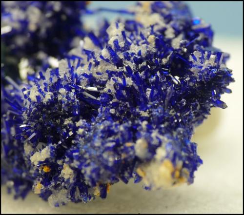 Azurite, Calcite, Malachite<br />Tsumeb Mine, Tsumeb, Otjikoto Region, Namibia<br />28 x 18 x 12mm<br /> (Author: Pierre Joubert)