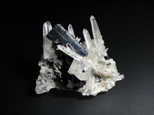 Ferberita y Cuarzo<br />Zona minera Mundo Nuevo, Mundo Nuevo, Huamachuco, Provincia Sánchez Carrión, Departamento La Libertad, Perú<br />6 x 5 cm.<br /> (Autor: Antonio P. López)