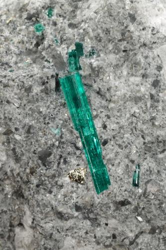 Beryl (variety emerald), Pyrite, Dolomite, Albite (variety cleavelandite)<br />Chivor Mining District, Camoyo Mine, Municipio Chivor, Eastern Emerald Belt, Boyacá Department, Colombia<br />95x79x69mm, main xl=16mm, pyritohedron=7mm<br /> (Author: Fiebre Verde)