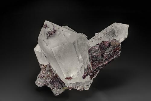 Quartz, Axinite-(Fe)<br />New Melones Dam, Jamestown, Calaveras County, California, USA<br />8.8 x 8.0 cm<br /> (Author: am mizunaka)
