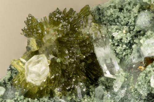 Epidote<br />Kapaa Quarries, Kailua, Oahu Island, Honolulu County, Hawaii, USA<br />FOV = 2.4 mm<br /> (Author: Doug)