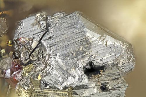 Miargyrite<br />Silver tunnel, Van Silver Property , Brandywine Creek, Vancouver Mining Division, Vancouver Island, British Columbia, Canada<br />FOV = 1.3 mm<br /> (Author: Doug)