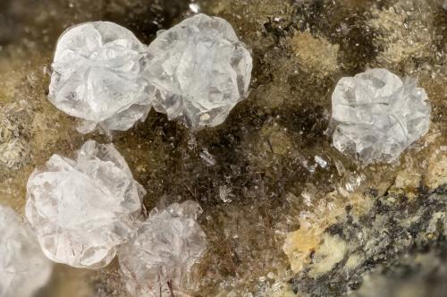 Chabazite<br />Osa Quarry, Osteria dell'Osa, Osa, Roma Capitale, Lazio, Italy<br />FOV = 3.7 mm<br /> (Author: Doug)