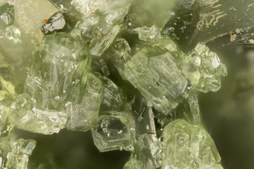 Vesuvianite<br />Strawberry Mine, Timber Knob, Madera County, California, USA<br />FOV = 1.4 mm<br /> (Author: Doug)