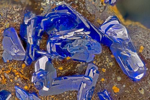 Azurite<br />Wandering Jew Mine, Ophir, Oquirrh Mountains, Ophir District, Tooele County, Utah, USA<br />FOV = 3.8 mm<br /> (Author: Doug)