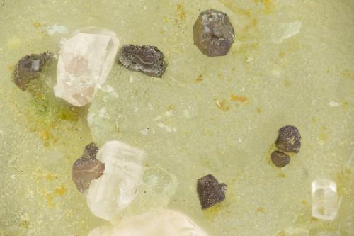 Chlorargyrite, Cerussite<br />Reward Mine, Reward, Russ District, Inyo County, California, USA<br />FOV = 1.8 mm<br /> (Author: Doug)