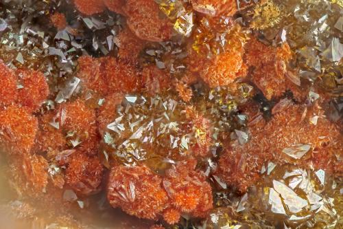Carminite, Beudantite<br />Bob Montgomery Claim Group, Peloncillo Mountains, Granite Gap, San Simon District, Hidalgo County, New Mexico, USA<br />FOV = 3.9 mm<br /> (Author: Doug)