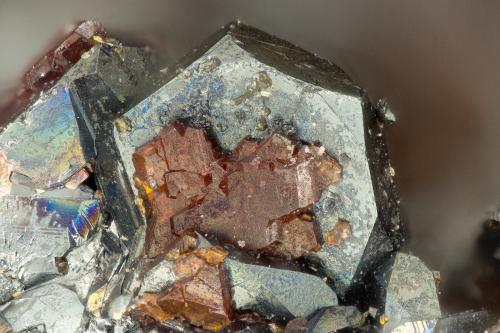 Cassiterite, Hematite<br />Thomas Range, Juab County, Utah, USA<br />FOV = 1.8 mm<br /> (Author: Doug)