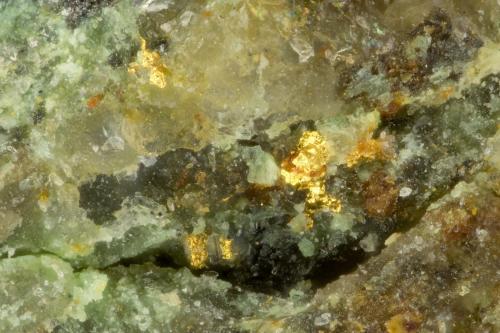 Gold<br />Gold Hill Mine, Gold Hill, Gold Hill District, Tooele County, Utah, USA<br />FOV = 0.7 mm<br /> (Author: Doug)
