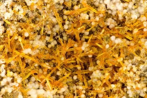 Mimetite Wickenburgite<br />Evening Star Mine, Tiger Wash, Belmont Mountain, Tonopah, Osborn District, Maricopa County, Arizona, USA<br />3.5 mm<br /> (Author: Doug)