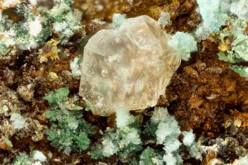 Variscite<br />Silver Coin Mine, Valmy, Iron Point District, Humboldt County, Nevada, USA<br />FOV = 1.6 mm<br /> (Author: Doug)