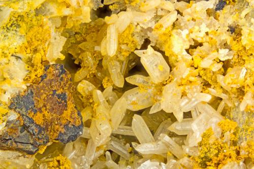 Cerussite<br />Cwmystwyth Mine, Cwmystwyth, Upper Llanfihangell-y-Creuddyn, Ceredigion, Wales / United Kingdom<br />FOV = 4.0 mm<br /> (Author: Doug)