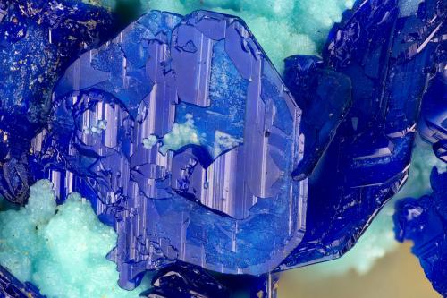 Linarite<br />Blanchard Mine (Portales-Blanchard Mine), Bingham, Hansonburg District, Socorro County, New Mexico, USA<br />FOV = 3.6 mm<br /> (Author: Doug)