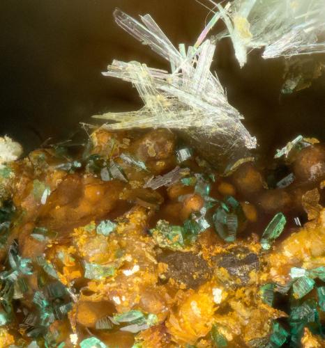 Serpierite, Brochantite<br />Friedrichssegen Mine, Frücht, Bad Ems District, Lahn Valley, Rhineland-Palatinate/Rheinland-Pfalz, Germany<br />FOV = 0.7 mm<br /> (Author: Doug)