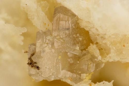 Cerussite<br />Friedrichssegen Mine, Frücht, Bad Ems District, Lahn Valley, Rhineland-Palatinate/Rheinland-Pfalz, Germany<br />FOV = 2.6 mm<br /> (Author: Doug)