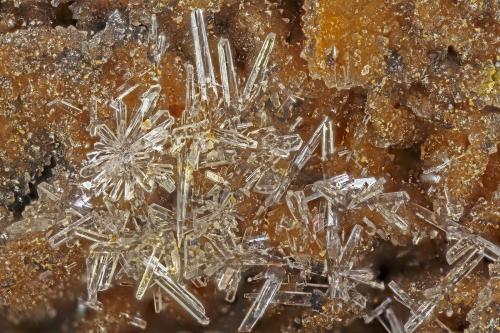 Aragonite<br />Alhambra Mine (Blue Bell Mine), Black Hawk District, Big Burro Mountains, Grant County, New Mexico, USA<br />FOV = 4.0 mm<br /> (Author: Doug)