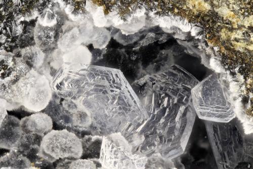 Levyne, Cowlesite<br />Four Mile Quarry, Porter, Grays Harbor County, Washington, USA<br />FOV = 3.8 mm<br /> (Author: Doug)