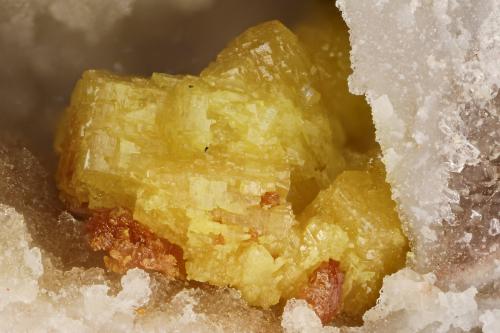 Terlinguacreekite, Kleinite<br />McDermitt Mine, Cordero, Opalite District, Humboldt County, Nevada, USA<br />FOV = 3.4 mm<br /> (Author: Doug)