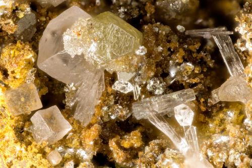 Chlorargyrite<br />Blue Bell Mine, Baker, Soda Lake Mountains, San Bernardino County, California, USA<br />FOV = 3.2 mm<br /> (Author: Doug)